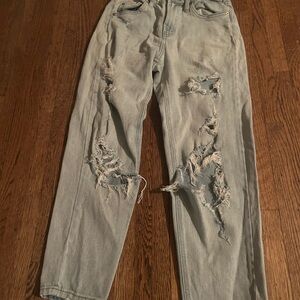 Women’s short Distressed Light Blue ripped  Jeans